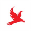 red hawk falcon eagle vector Logo design icon illustration Template