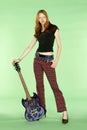 Red Head Rock and Roll Guitar Player Royalty Free Stock Photo