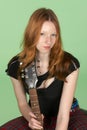 Red Head Rock and Roll Guitar Player Closeup Royalty Free Stock Photo