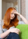 Red-headed lonely teen girl