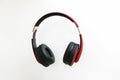 Red headphone isolate on white background Royalty Free Stock Photo