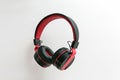 Red headphone isolate on white background Royalty Free Stock Photo