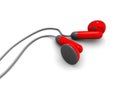 Red headphones Royalty Free Stock Photo