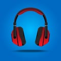 Red Headphones Vector, High Quality Entertainment Stereo Equipment Technology