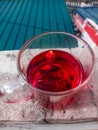 A red Healthy drink of rosella