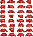 Red heards smile set Royalty Free Stock Photo