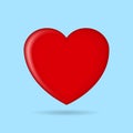 Vector Red Heart Icon in Light Blue Background Royalty Free Stock Photo