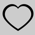 Heart. Love flat icon. Black stroke Royalty Free Stock Photo