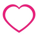 Heart. Love flat icon. Pink stroke Royalty Free Stock Photo