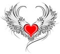 Red heart of an angel