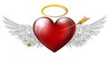 Red heart with angel wings Royalty Free Stock Photo