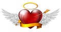 Red heart with angel wings Royalty Free Stock Photo