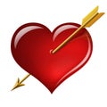 Red heart with an arrow of the Cupid Royalty Free Stock Photo