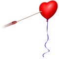 Red heart ballon with arrow