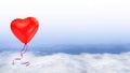 Red heart balloon on blue sky Royalty Free Stock Photo