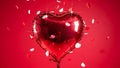Red Heart Balloon with Petals Royalty Free Stock Photo
