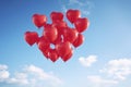 Red Heart Balloons Against Blue Sky Royalty Free Stock Photo