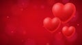 Red Heart Balloons Background