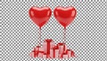 Red Heart Balloons with Gift Boxes Royalty Free Stock Photo