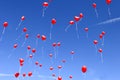 Red heart balloons in the sky Royalty Free Stock Photo