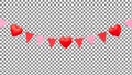 Red heart banner with pink triangles Royalty Free Stock Photo