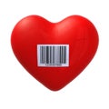Red heart with barcode Royalty Free Stock Photo