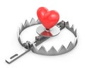 Red heart in a bear trap