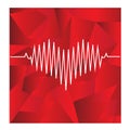 Red heart beats with cardiogram Royalty Free Stock Photo