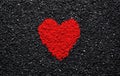 Red heart on the black background Royalty Free Stock Photo