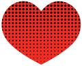 Red heart with black polka dots pattern Royalty Free Stock Photo