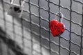 Red heart, black and white, padlock