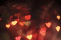 red heart bokeh background. valentines day. Royalty Free Stock Photo