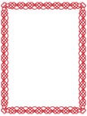 Red heart border with celtic ornament