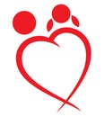 Red heart boy and girl symbol