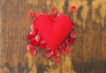 Red heart and buttons