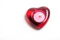 Red heart candle with flame Royalty Free Stock Photo