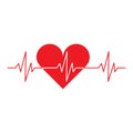 Red Heart with a Cardio Symbol Royalty Free Stock Photo