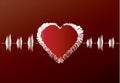 Red heart cardiogram Royalty Free Stock Photo
