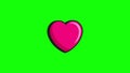 Red Heart in a cartoon style. 4K Animated heart pulsate isolated on a green screen