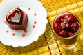 Red heart cherry jelly Royalty Free Stock Photo