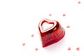 Red heart cherry jelly Royalty Free Stock Photo