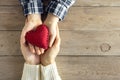 Red heart in hands Royalty Free Stock Photo