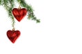 Red heart Christmas ornaments