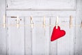 Heart on a clothes line Royalty Free Stock Photo
