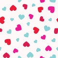 Red heart collection icon, love symbol, isolated seamless pattern