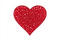 red heart composed of small, evenly spaced star shapes, creating a celestial and dreamy design, vector design isolated on white,