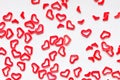 Red heart confetti background Royalty Free Stock Photo