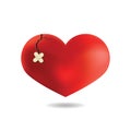 Red Heart with a crack, On White Background, Vector Royalty Free Stock Photo
