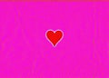 Red heart on a creased pink background