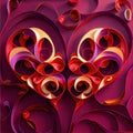 Red heart curling paper as greeting card for expession of love concept made with Generative AI. Valentine day or Mother Day or Royalty Free Stock Photo